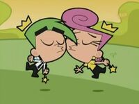 Cosmo and Wanda about to kiss