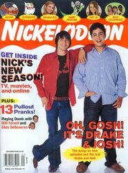 Nickelodeon Magazine cover September 2005 drake and josh