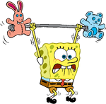 SpongeBob lifting weights stock art