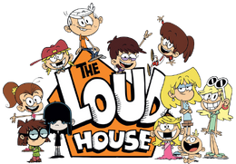 The Loud House logo with Loud siblings