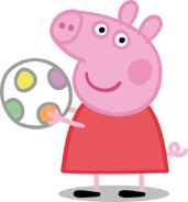 Peppa holding a ball