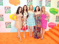 Amy Gross (4th from left) with the Winx Club cast at the 2012 Kids' Choice Awards