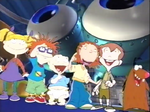 Angelica, Chuckie, Tommy, Ginger, Rudy, and Daggett in the Friday Night Nicktoons opening