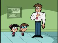 The adult Timmy with his and Tootie's future kids, Tommy and Tammy Turner.