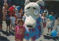 Rocko posing for a photo with one of his fans at Universal Studios.