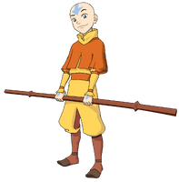 Aang with staff