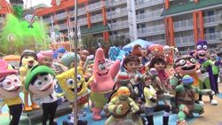 Nickelodeon characters outside the Nick Hotel