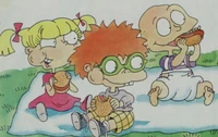 Rugrat lookalikes.jpeg (393 KB) Three unnamed babiesResemble Tommy Pickles, Chuckie Finster, and Angelica Pickles Appear in the Rugrats book Rugrats Blast Off