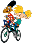 Arnold and Gerald on Bikes