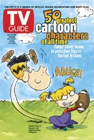Angelica antagonizes Charlie Brown on a TV Guide cover.