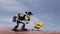 Dennis threatening SpongeBob.