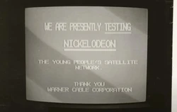 Viewers would have seen this screen on Nickelodeon's channel space prior the actual launch date of April 1, 1979. Photo from Bob Cooper.