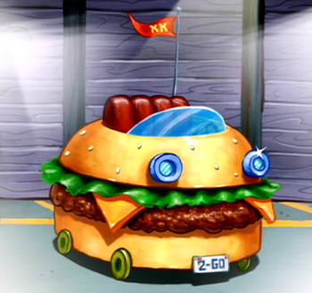 spongebob krabby patty car