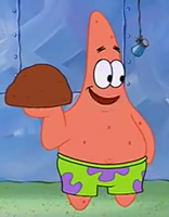 Patrick with his pet rock, "Rocky".