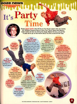 Aaron Carter Interview Nickelodeon Magazine September 2001