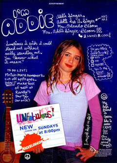 Unfabulous Addie Singer print ad Nick Mag Presents Nov 2004