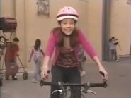 Amanda riding a bike