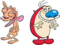 Ren and Stimpy laughing