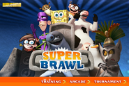 Super Brawl's title screen.