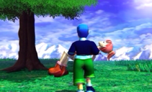 Elliot carrying Claris in his secret ending.