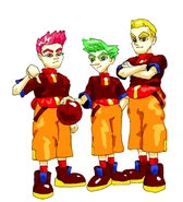 Artwork of Roger and his friends in NiGHTS into Dreams.