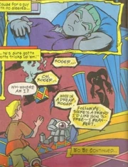 Roger about to dualize with Reala in the NiGHTS Archie Comics.