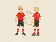 Concept art of Will wearing his soccer uniform.