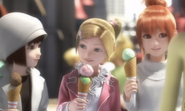 A Reference to Claris in NiGHTS: Journey of Dreams (girl from the right).