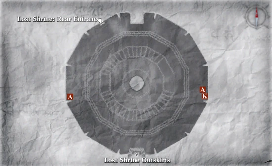 Lost Shrine 1F Item Map