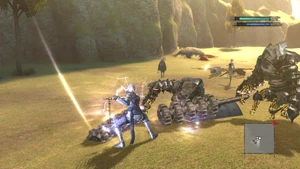 Nier using a Charge Attack.
