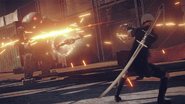 9S engages in battle.