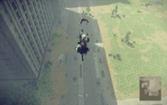 2B jumping off the landing zone.