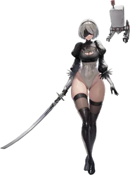 NieR Automata x Goddess of Victory- NIKKE 2B Skin.png (1.98 MB) 2B Metamorphic Damage Skin in Goddess of Victory: NIKKE