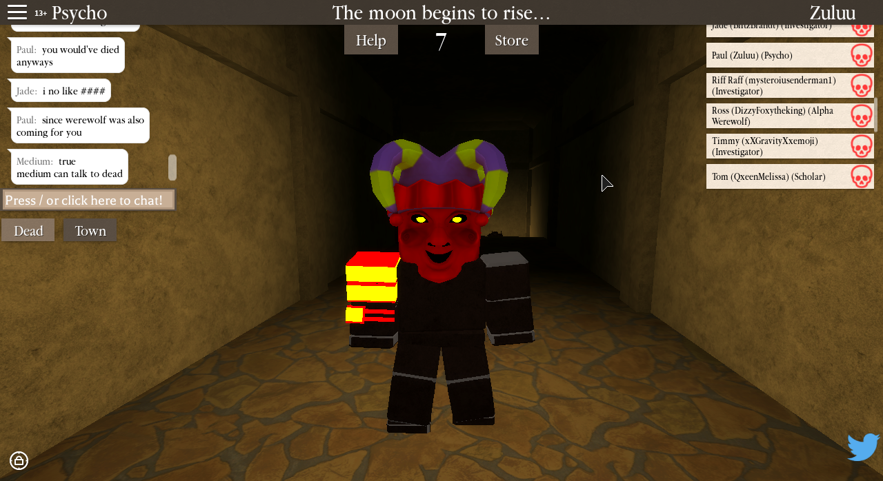 Psycho Catacombs Night Of The Werewolf Wiki Fandom - night of the werewolf roblox roles