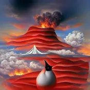 Volcano, by Rafal Olbinski.webp (22 KB) Rafal Olbinski
