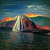 Volcano, by Rockwell Kent.webp (39 KB) Rockwell Kent