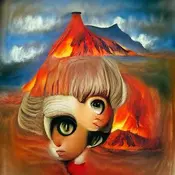 Volcano, by margaret keane .webp (25 KB) Margaret Keane