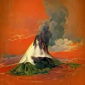 Volcano, by Ernest Howard Shepard.webp (24 KB) Ernest Howard Shepard