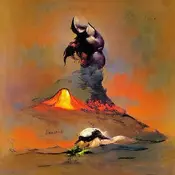 Volcano, by Frank Frazetta.webp (19 KB) Frank Frazetta