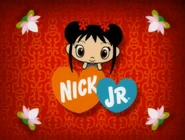 Kai-Lan on top of the Nick Jr. logo, as seen in various promos from 2007 and 2008 in a red Chinese background