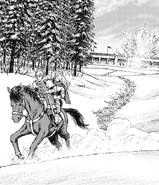 Knight Moah and Sellsword Gai escaped on the horse from the Doors of the World.