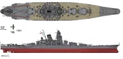 The Yamato-Class Battleship, the basis for the Gra Valkas Empire's Grade Atlastar-Class Battleship