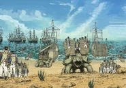 Parpaldia Empire Invasion of Altaras.png (2.07 MB) The Parpaldian army land with elite troops and Land Dragons on the northern coast of Altaras. There is a wooden sailing assault ship to transport Land Dragons by sea.