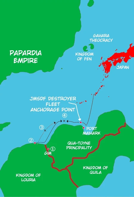 Outline Map of Great Naval Battle of Rodenius