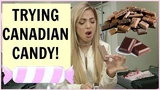 American Girl Trying CANADIAN candy!