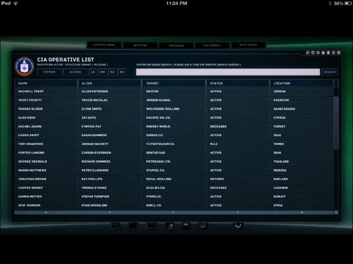 The list that Zoe gave to Amanda