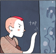 An example of a panel before it was redrawn for physical release from "Nimona" by ND Stevenson https://gingerhaze.tumblr.com/post/14237382248/a-comic-that-i-made-for-my-jr-illustration