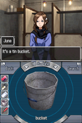 The player examines a bucket.