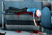 Tenmyouji's bloody corpse after his suicide.