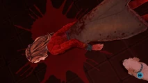 Diana bleeding to death after being stabbed by Mira.